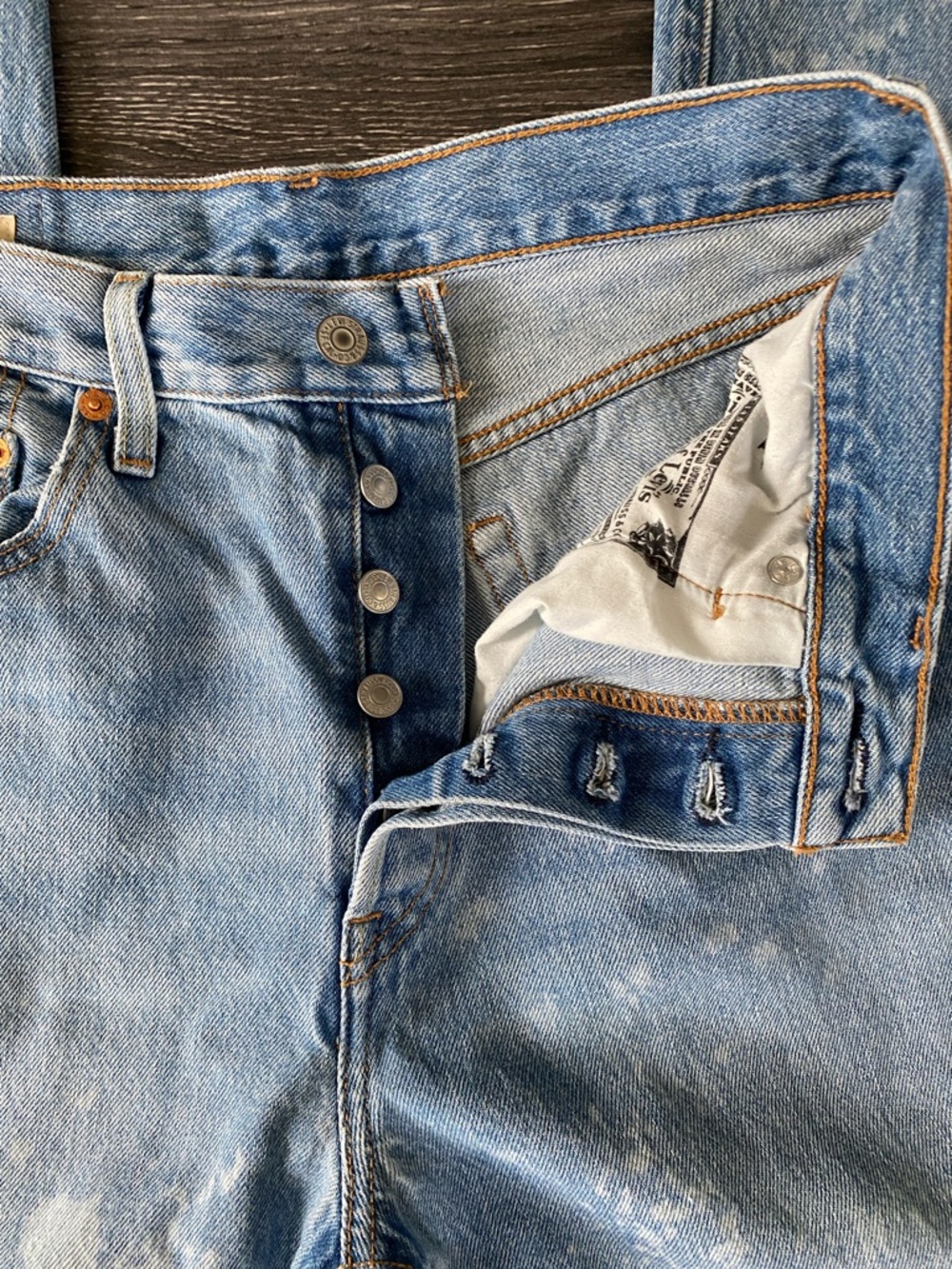Levi's Women’s 501 Light Blue Distressed Straight Jeans - Picture 7 of 10